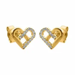 sydän timantti nappikorvakorut 14 karaatin kultaa kanssa timantti 