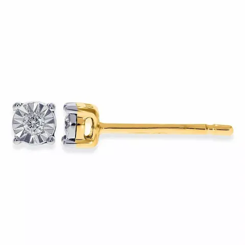 neliskulmainen timantti briljanttikorvakorut 14 karaatin kultaa kanssa timantti 