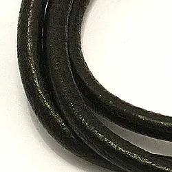 musta nahasta CARI rannekoru musta nahkaa, jossa on terästä laas x 4,0 mm