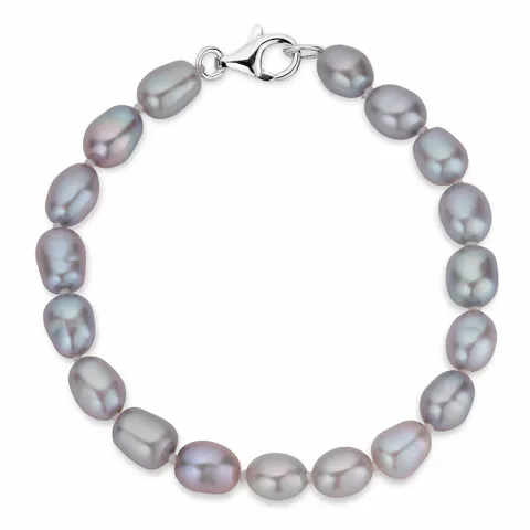 18 CM soikion muotoinen helmirannekoru  makeanveden helmi.