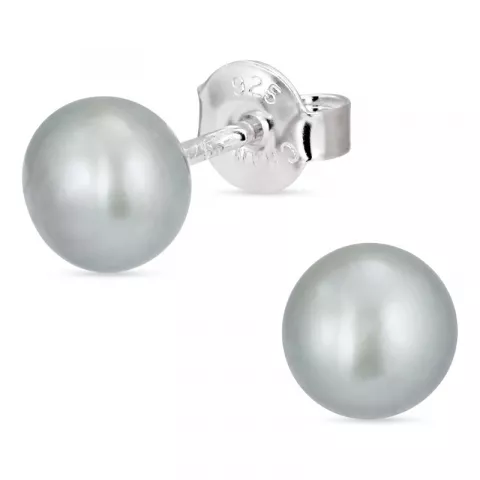 5-5,5 mm harmaa helminappikorvakorut  hopeaa