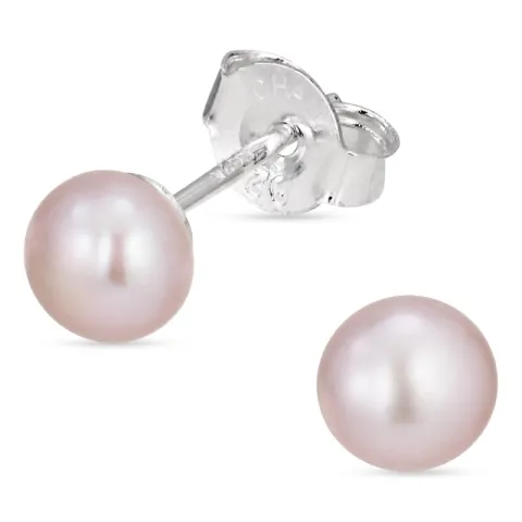 5-5,5 mm lila helminappikorvakorut hopeaa