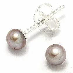 4-4,5 mm harmaa helminappikorvakorut hopeaa