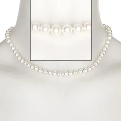 Elegantti valkoinen helmikaulaketjut  makeanveden helmi.