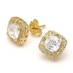 Neliskulmainen korvarenkaat  kullattua hopeaa