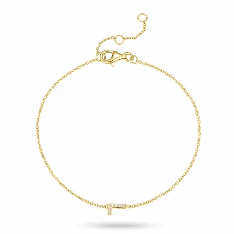 l-kirjain zirkoni rannekoru kullattua hopeaa