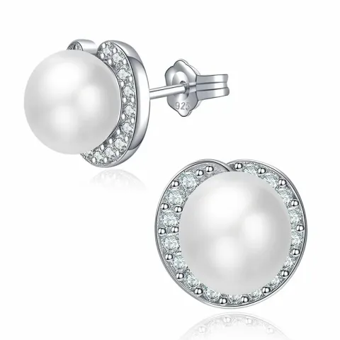 Pyöreitä helmikorvakorut   hopeaa