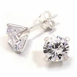 8 mm zirkoni korvarenkaat hopeaa