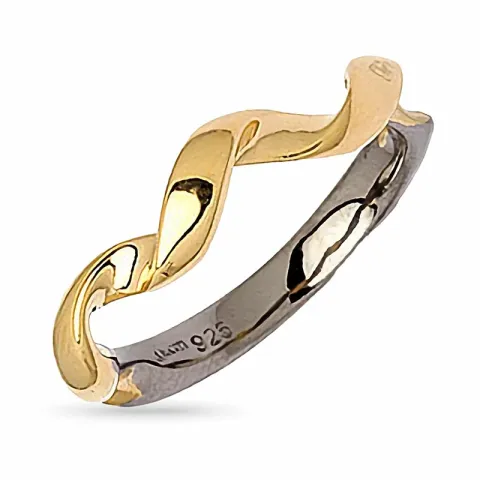 Dark Harmony sormus musta rodinoitu hopea kullattua hopeaa