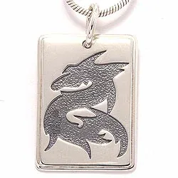 Dogtag riipus oksidoitua sterlinghopeaa
