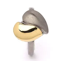 Sydän sormus musta rodinoitu hopea kullattua hopeaa