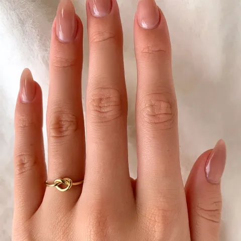 solmu sormus kullattua hopeaa