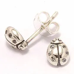 Leppäkerttu nappikorvakorut  oksidoitua sterlinghopeaa