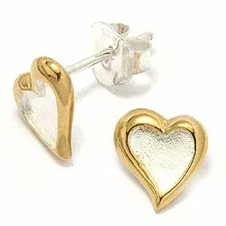 sydänkorvakorut  hopeaa kanssa kullattua hopeaa