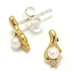 Helmi nappikorvakorut  kullattua hopeaa