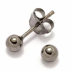 4 mm kuula korvarenkaat musta rodinoitu hopea
