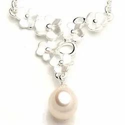 Kukka helmi kaulaketju  hopeaa