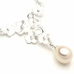 Kukka helmi kaulaketju  hopeaa