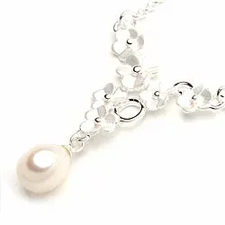 Kukka helmi kaulaketju  hopeaa