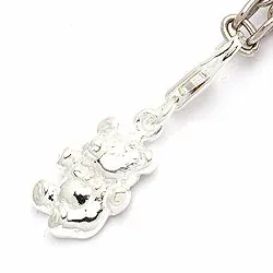 Nalle charm hopeaa
