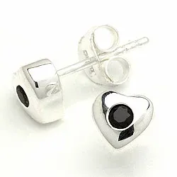 Sydän nappikorvakorut  hopeaa