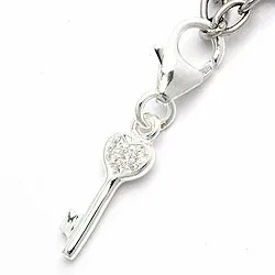 avain zirkoni charm hopeaa