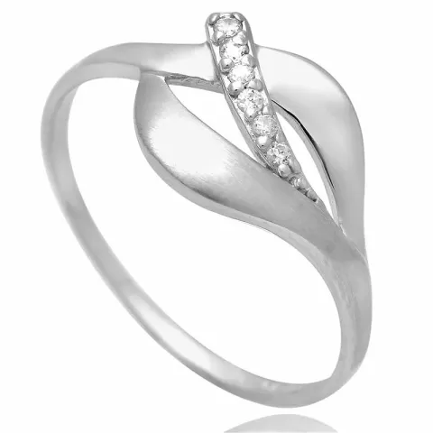 Elegantti valkoinen zirkoni sormus hopeaa