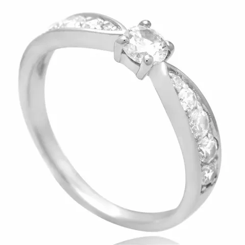 valkoinen zirkoni sormus hopeaa