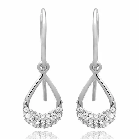 pisara zirkoni korvarenkaat  hopea