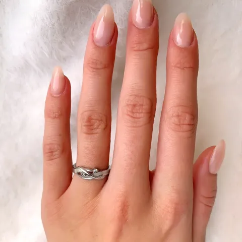 Abstrakti zirkoni sormus hopeaa