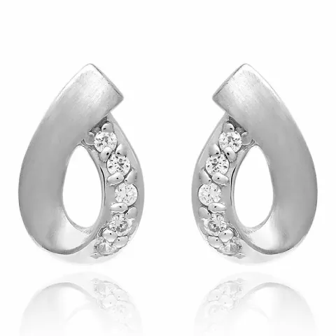 Kiiltävä pisara zirkoni korvarenkaat  hopea