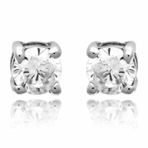 3 mm zirkoni nappikorvakorut hopea