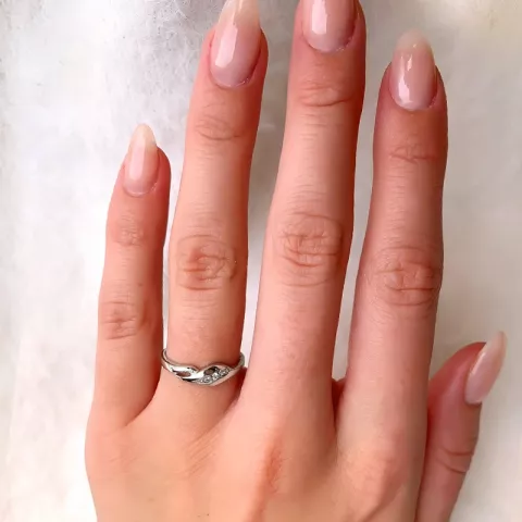 yksinkertainen zirkoni sormus hopeaa