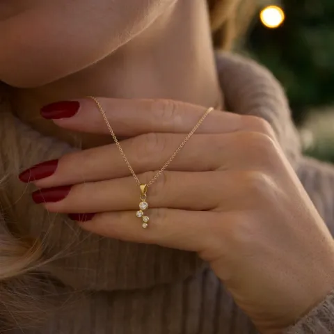 zirkoni riipus  kullattua hopeaa - Bubbly Sparkle