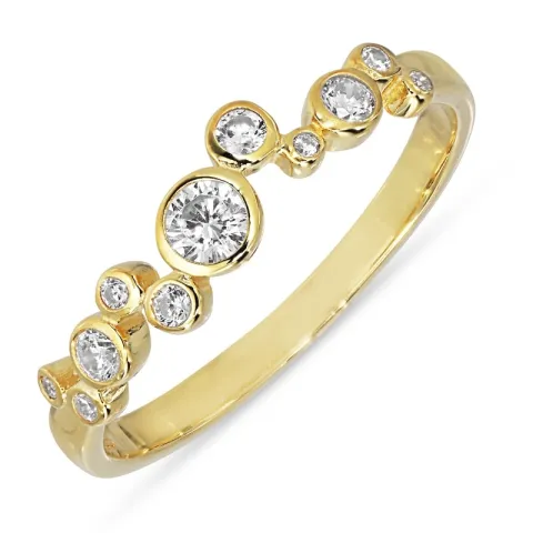 valkoinen zirkoni sormus kullattua hopeaa - Bubbly Sparkle