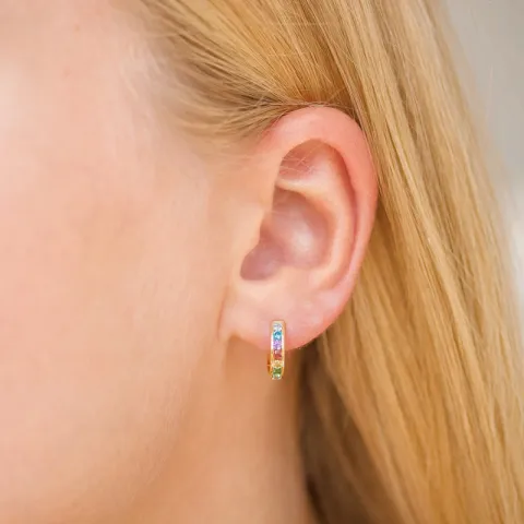 monivärisiä zirkoni rengas  kullattu hopea