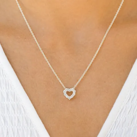 sydän zirkoni riipus  hopeaa