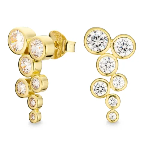 zirkoni korvarenkaat  kullattu hopea - Bubbly Sparkle