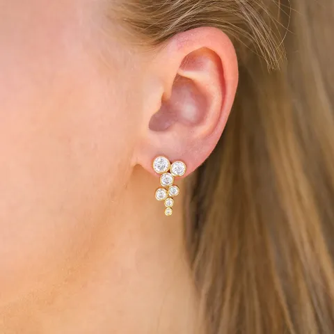 zirkoni korvarenkaat  kullattu hopea - Bubbly Sparkle