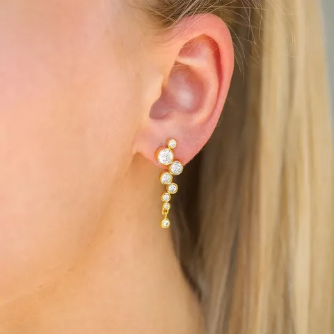 zirkoni korvarenkaat  kullattu hopea - Bubbly Sparkle