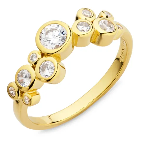zirkoni sormus kullattua hopeaa - Bubbly Sparkle