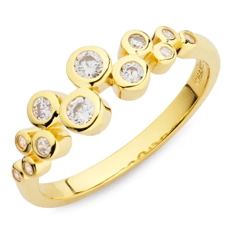zirkoni sormus kullattua hopeaa - Bubbly Sparkle