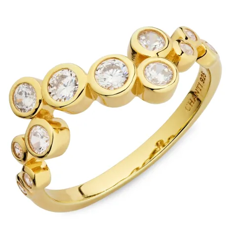 zirkoni sormus kullattua hopeaa - Bubbly Sparkle