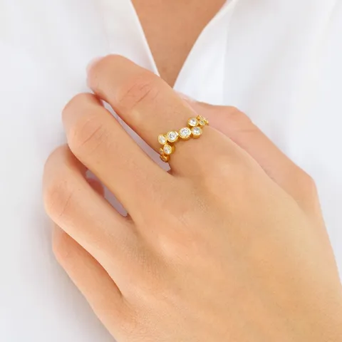 zirkoni sormus kullattua hopeaa - Bubbly Sparkle