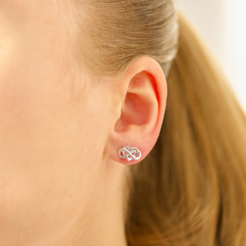 sydän ääretön-merkki korvarenkaat  hopea - Amoré