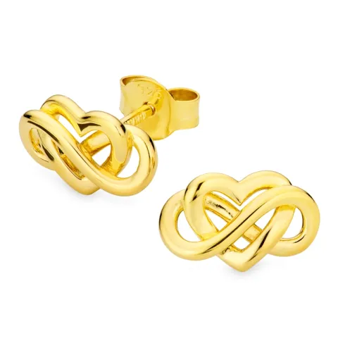 sydän ääretön-merkki korvarenkaat  kullattu hopea - Amoré