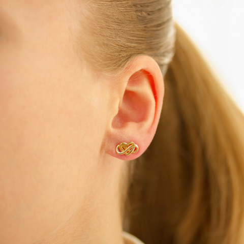 sydän ääretön-merkki korvarenkaat  kullattu hopea - Amoré