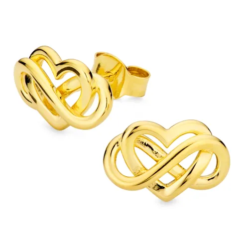 sydän ääretön-merkki korvarenkaat  kullattu hopea - Amoré