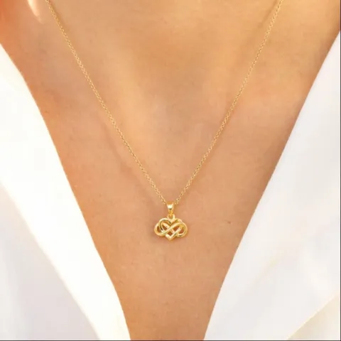 sydän ääretön-merkki riipus  kullattua hopeaa - Amoré