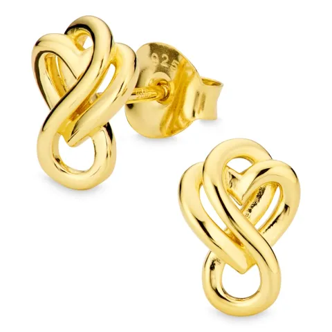 sydän ääretön-merkki korvarenkaat  kullattu hopea - Amoré